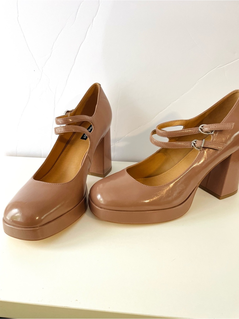 Nine West Tan Colas Mary Jane Platform Pump. Size 11M